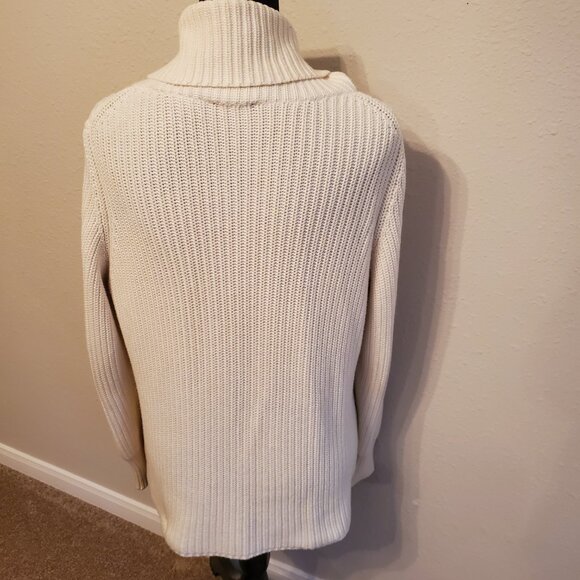 Talbots Long Sleeve cream Women's Cardigan Sweater 100% Cotton Size LP. - Picture 3 of 14